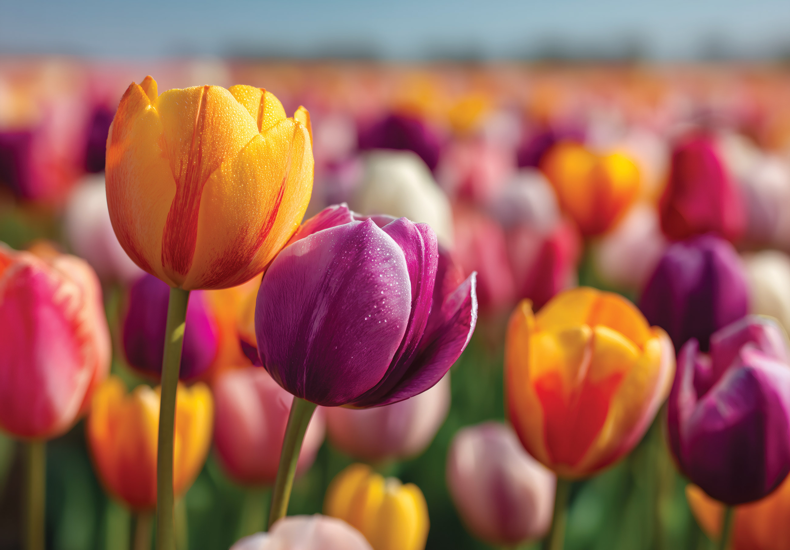 Фототапет Цветни лалета – свежа пролетна атмосфера